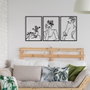 Wallity Flower Face Woman Escultura de Pared en Negro